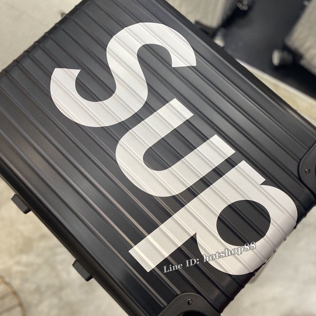 RIMOWA行李箱四輪拉杆箱 日默瓦supreme X rimowa合作款黑色旅行箱 gdx1095